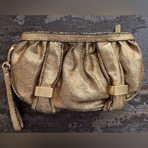 💛🤎👝BOTKIER Gold Metallic Clutch Purse Bag NWT